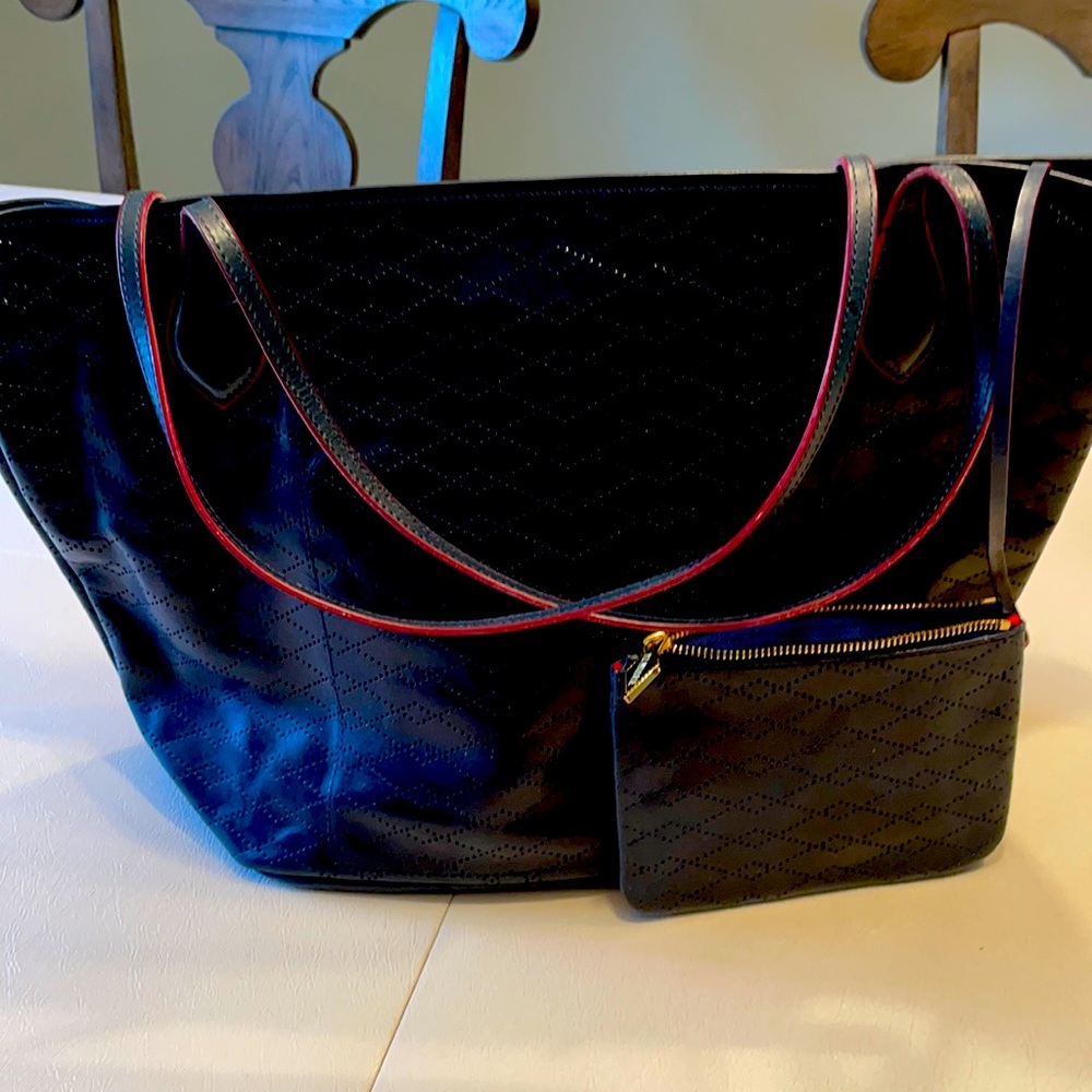 MZ Wallace navy  leather tote & small purse bag